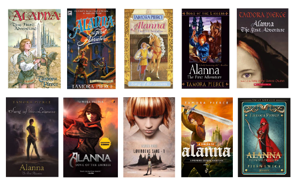 A selection of ten different alanna first adventure covers from 1983-2021